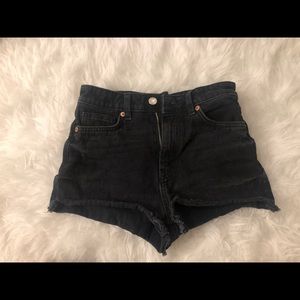Monki Black High Waisted Shorts